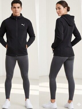 PUMA Evostripe Full-Zip Hoodie Jacket Black Unisex Small